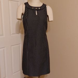 Ann Taylor Navy Blue Silk  Sleeveless Dress